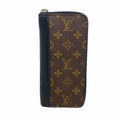 Louis Vuitton Wallet Monogram Macassar Zippy Vertical Brown Black