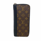 Louis Vuitton Wallet Monogram Macassar Zippy Vertical Brown Black