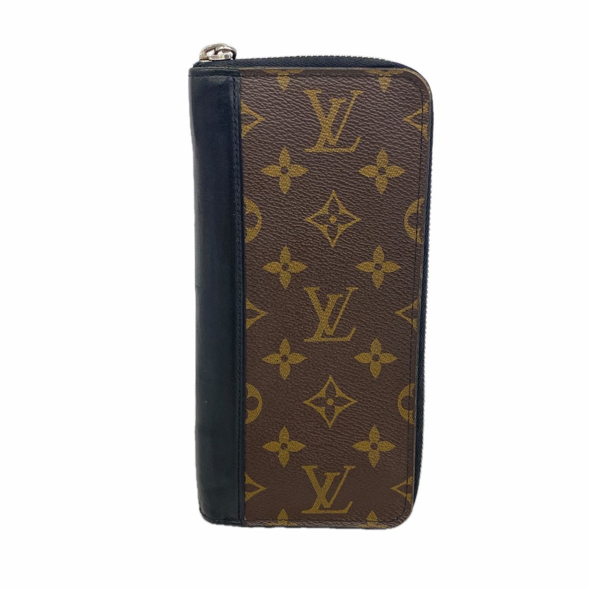 Louis Vuitton Wallet Monogram Macassar Zippy Vertical Brown Black