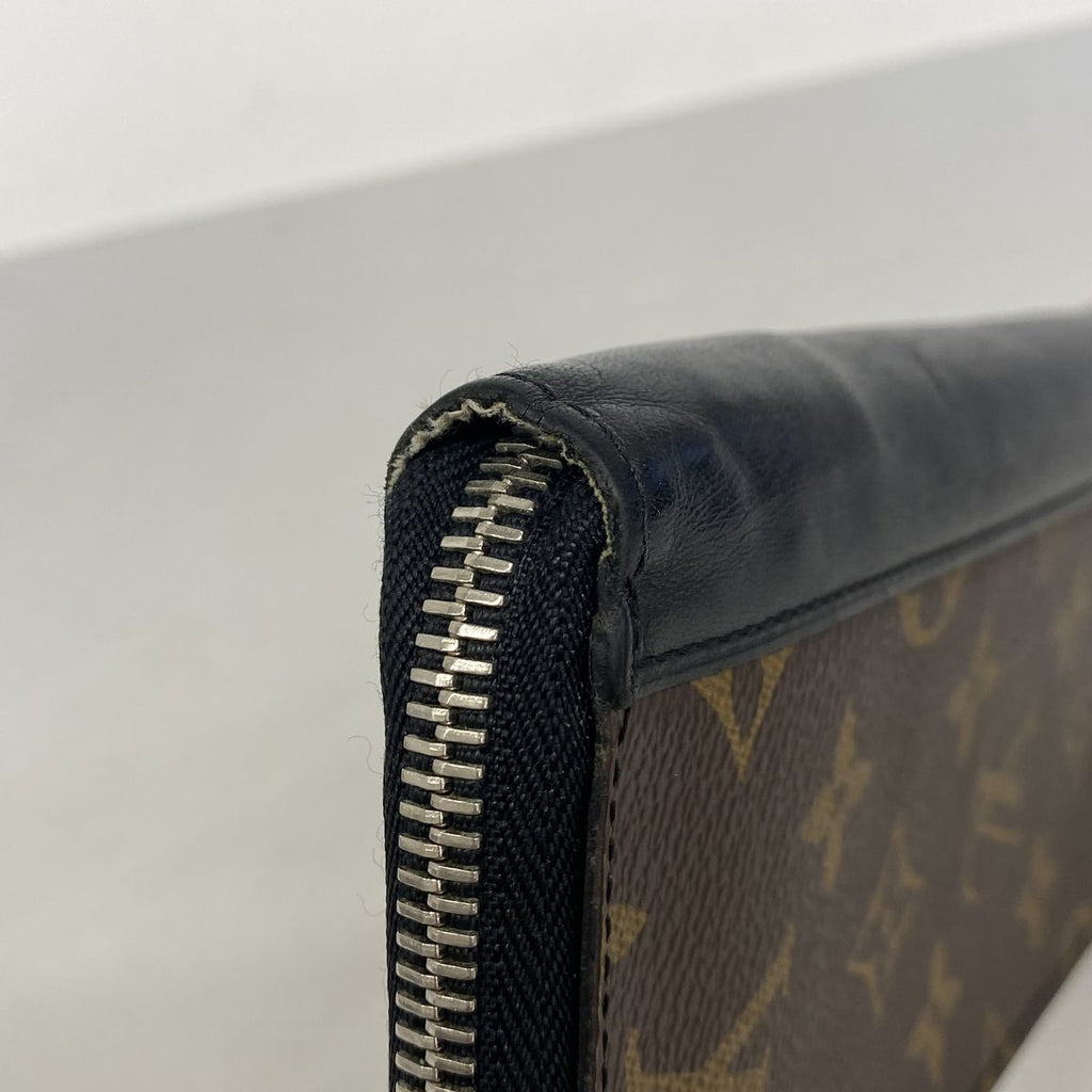 Louis Vuitton Wallet Monogram Macassar Zippy Vertical Brown Black — view 5