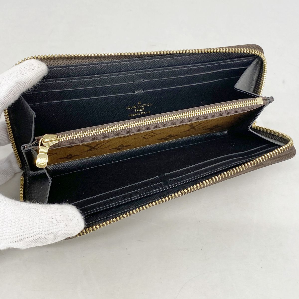 Louis Vuitton Wallet Monogram Reverse Portefeuille Clemence Brown — view 3