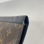 Louis Vuitton Wallet Monogram Macassar Portefeuille Tanon Brown Black — view 6