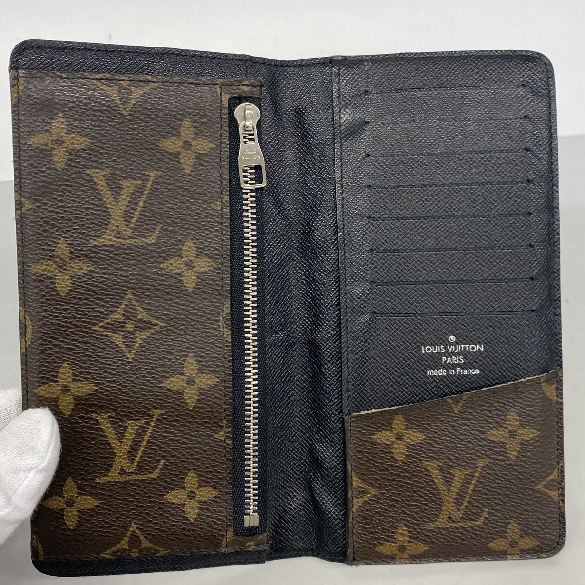 Louis Vuitton Wallet Monogram Macassar Portefeuille Tanon Brown Black — view 3