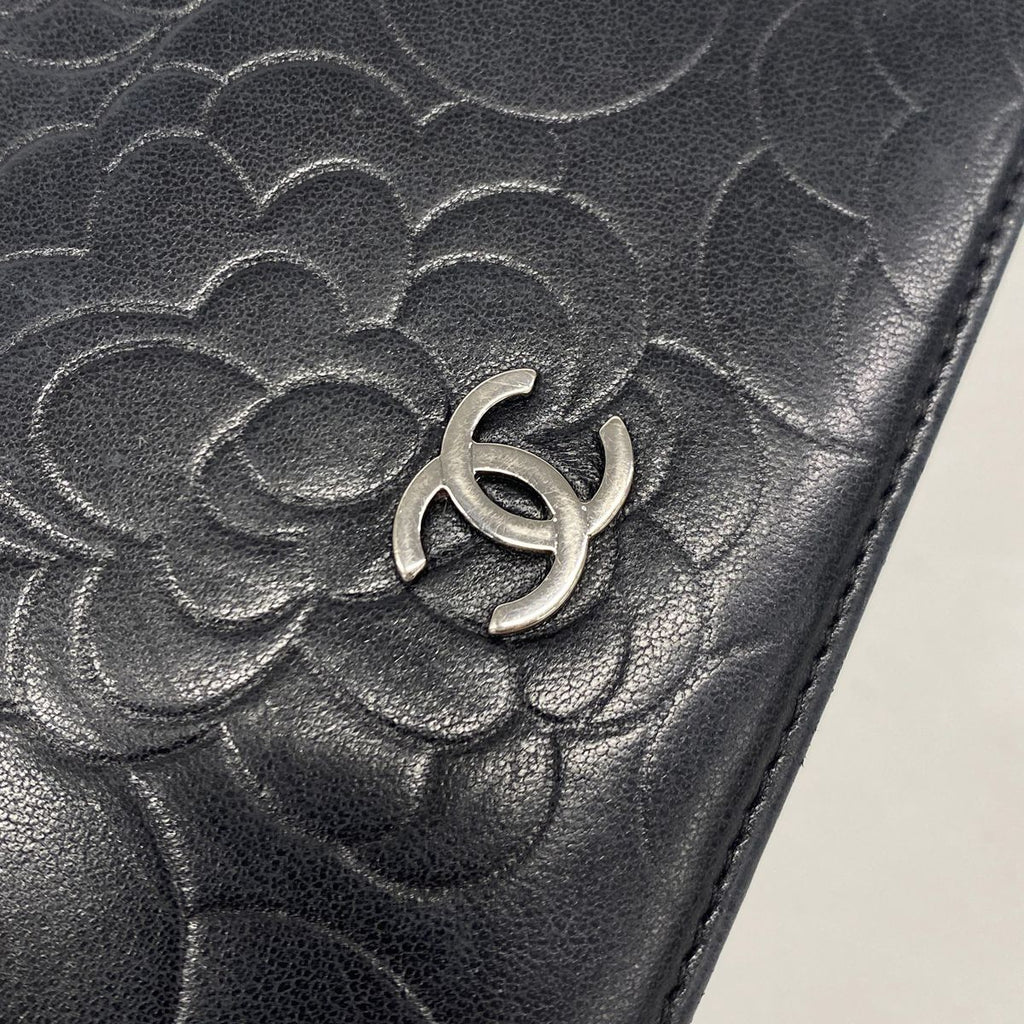 Chanel Wallet Camellia Lambskin Black Silver — view 7