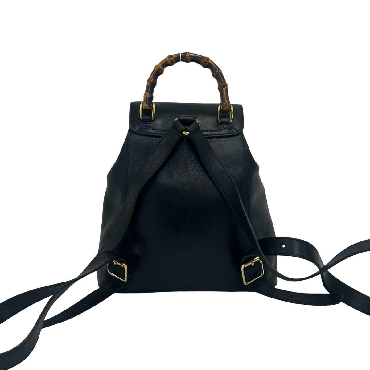 Gucci Vintage Bamboo Leather Backpack Black — view 3