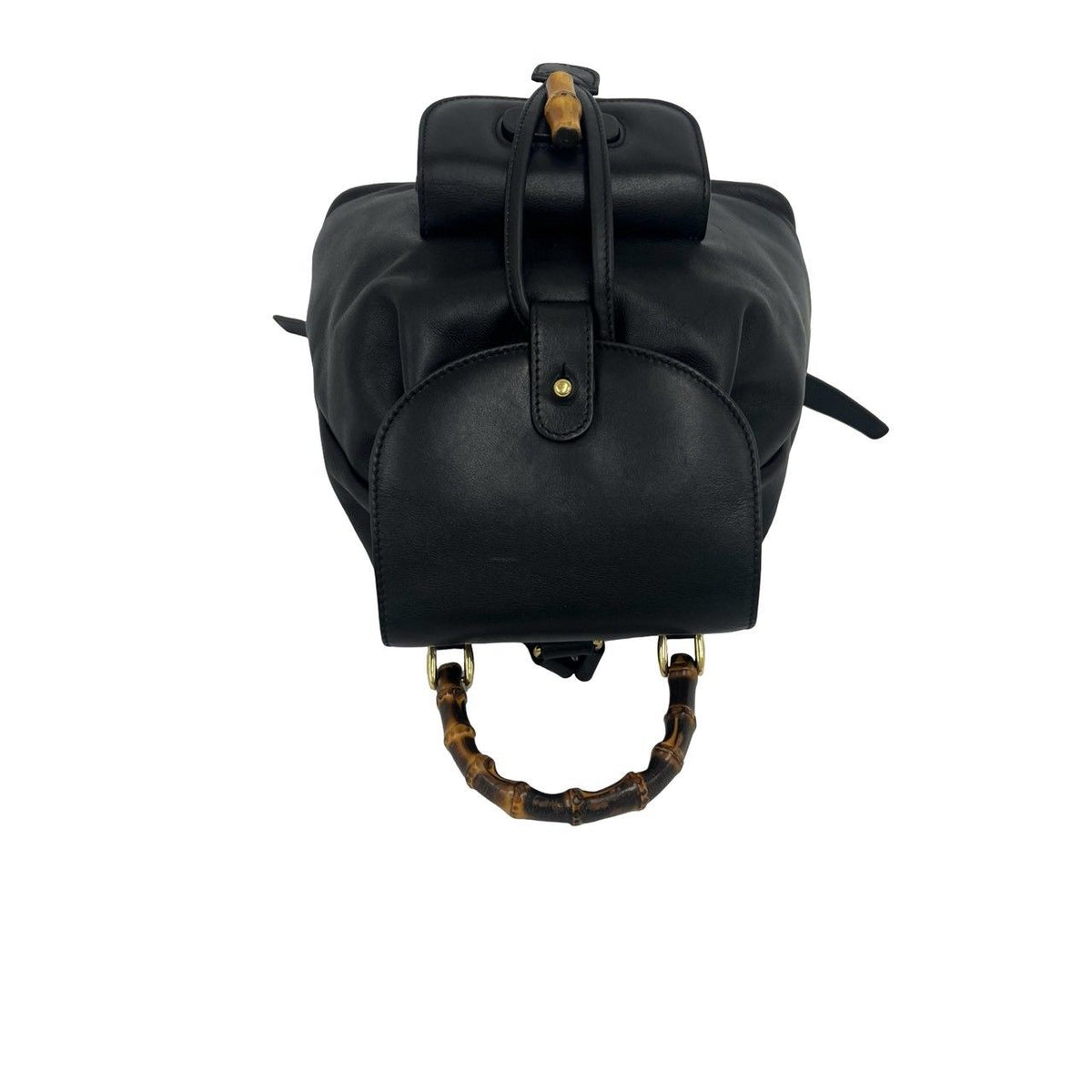 Gucci Vintage Bamboo Leather Backpack Black — view 4