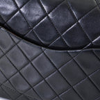 Chanel Quilted Double Flap 25 Chain Shoulder Black Lambskin Bag — view 8