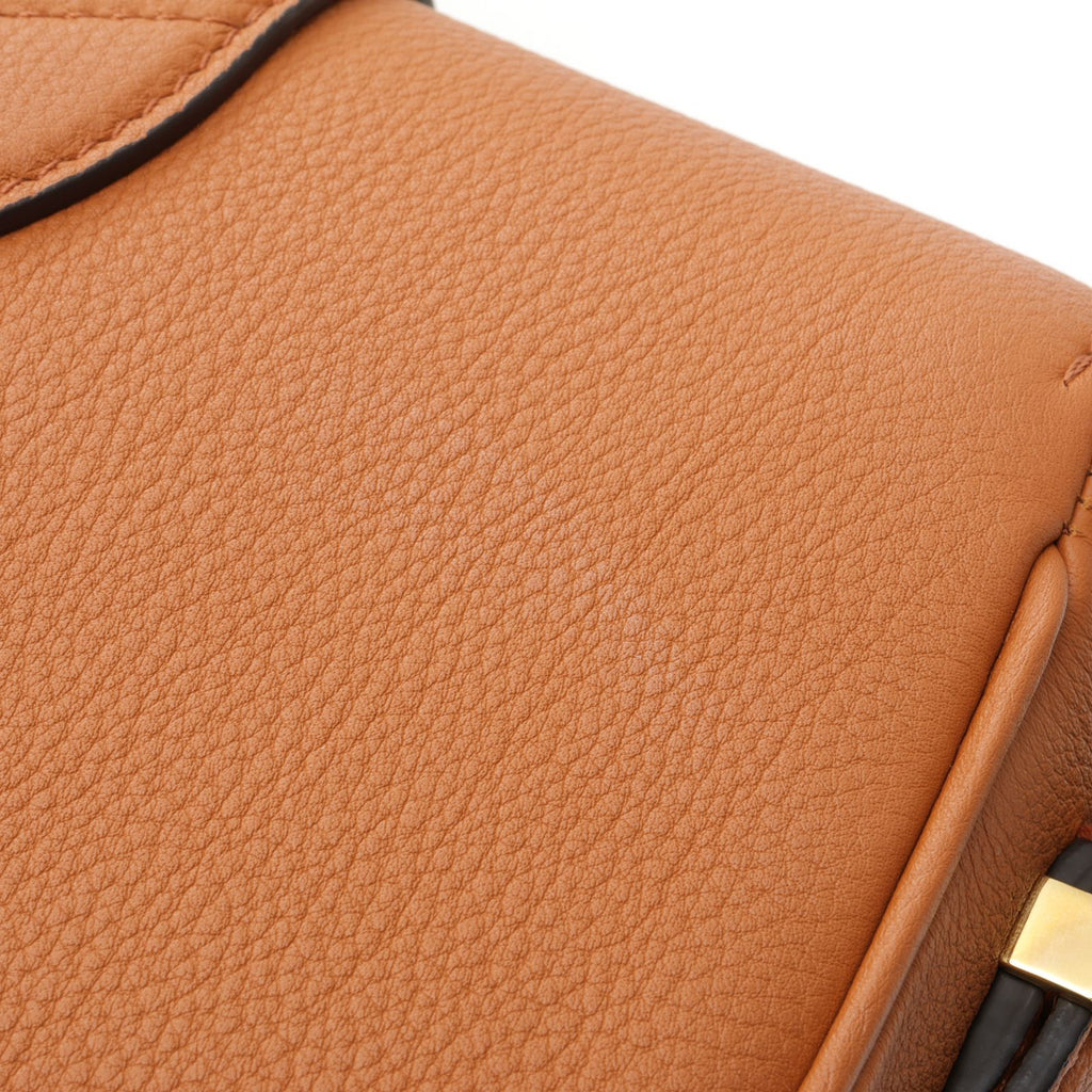 Louis Vuitton Shoulder Bag LV Pont Neuf Soft PM Grain Calf Leather Sienne Dore — view 6