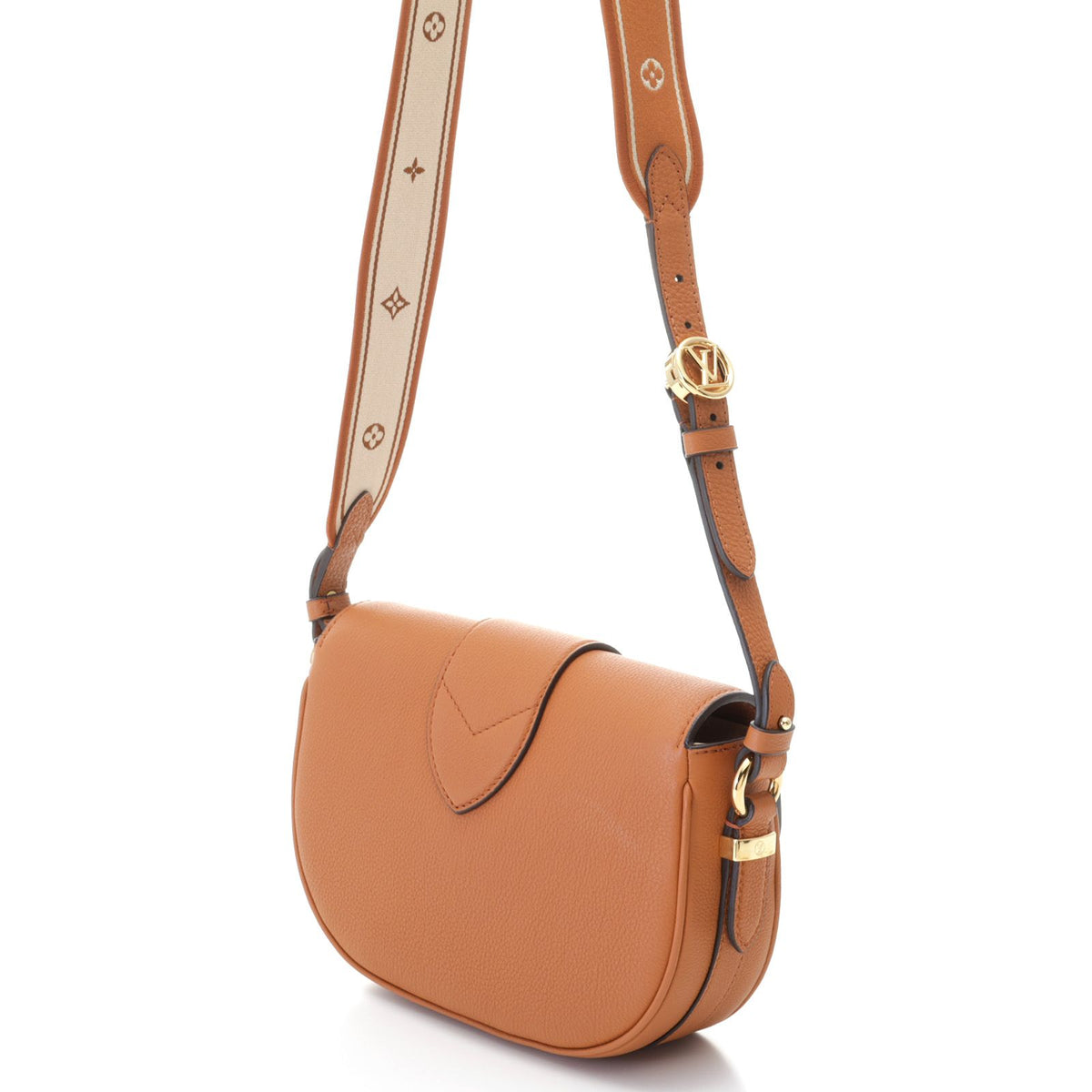 Louis Vuitton Shoulder Bag LV Pont Neuf Soft PM Grain Calf Leather Sienne Dore — view 2