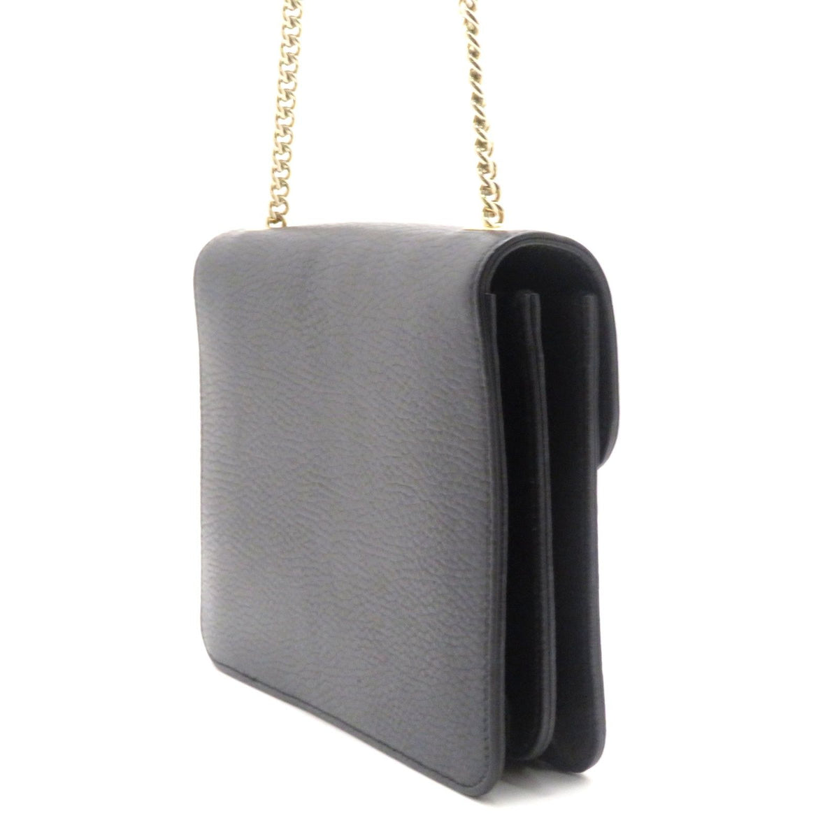 Gucci Interlocking G Chain Shoulder Bag Black Leather Calfskin — view 2