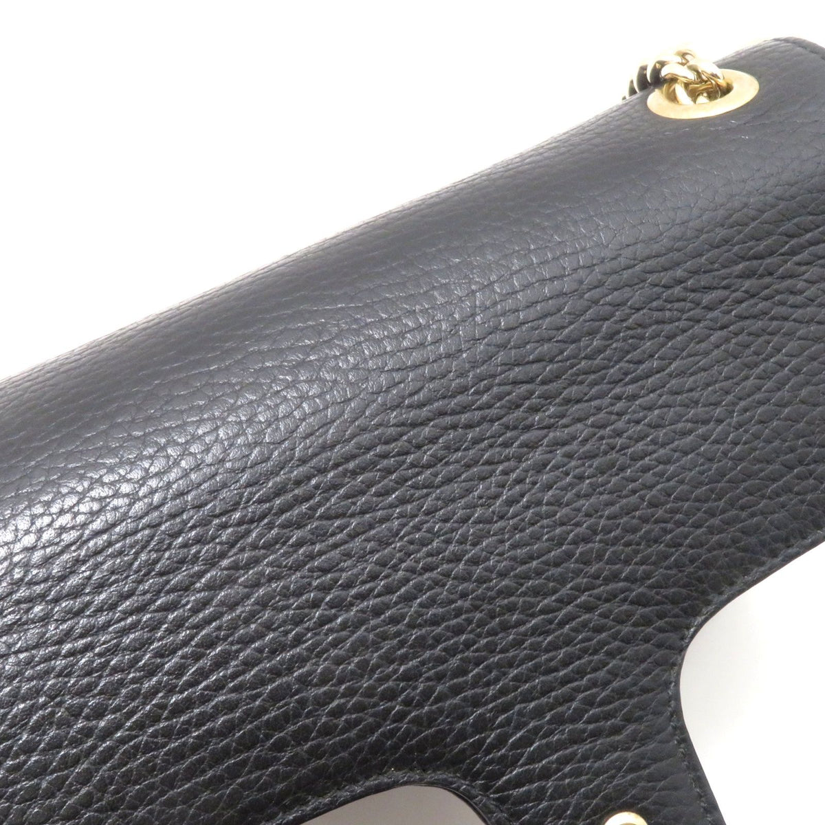 Gucci Interlocking G Chain Shoulder Bag Black Leather Calfskin — view 4