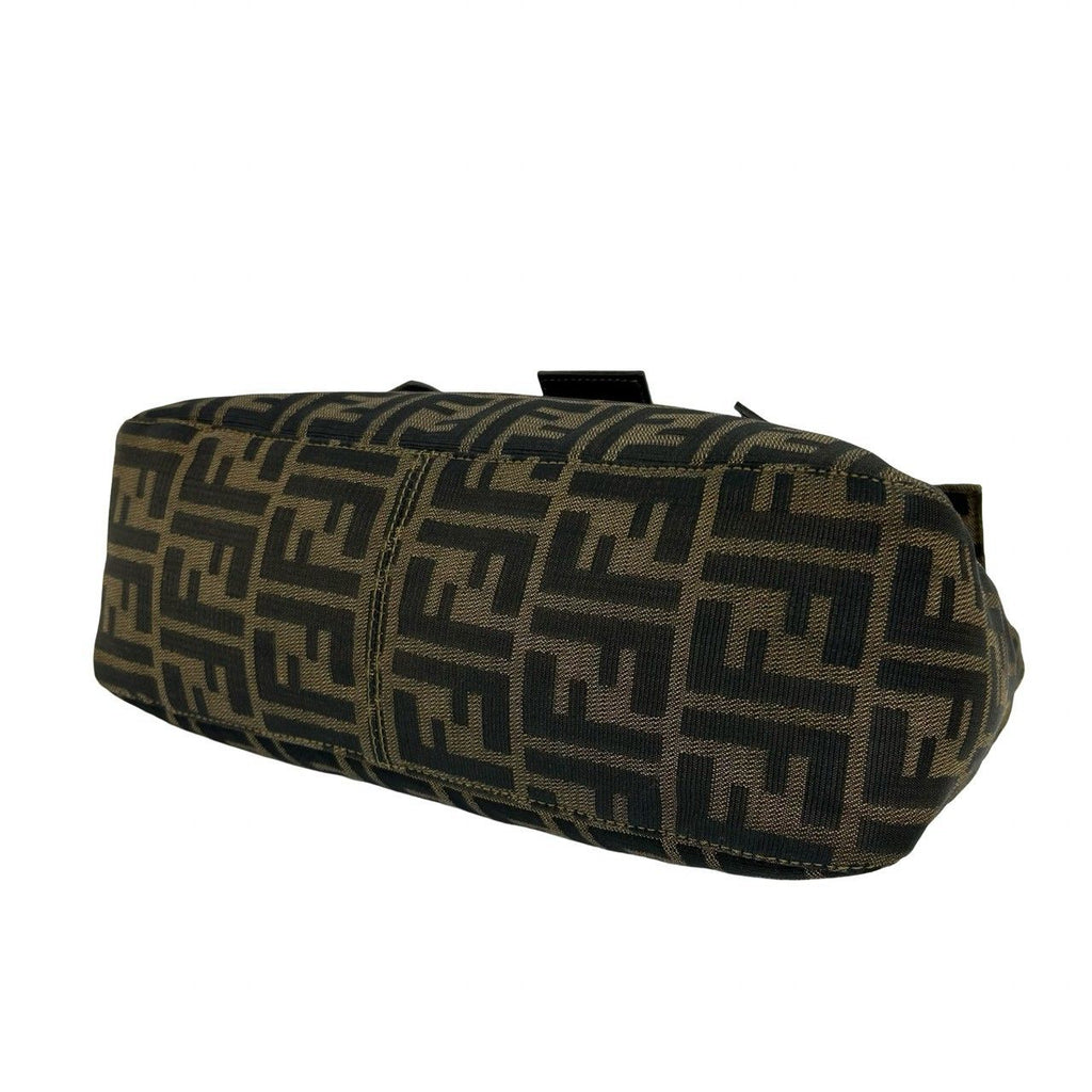 Fendi Vintage Zucca FF Pattern Canvas Leather Tote Bag Brown Black — view 8