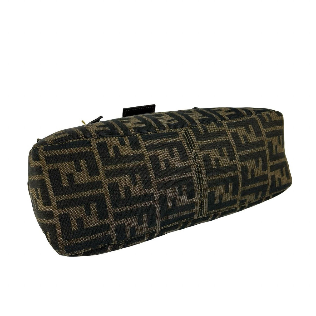 Fendi Vintage Zucca FF Pattern Canvas Leather Tote Bag Brown Black — view 7