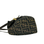 Fendi Vintage Zucca FF Pattern Canvas Leather Tote Bag Brown Black — view 5