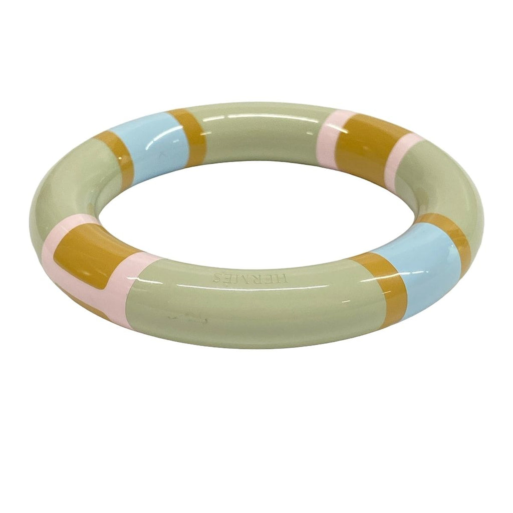 Hermes Bangle H Equipe Light Green Brown Multi Bracelet — view 3