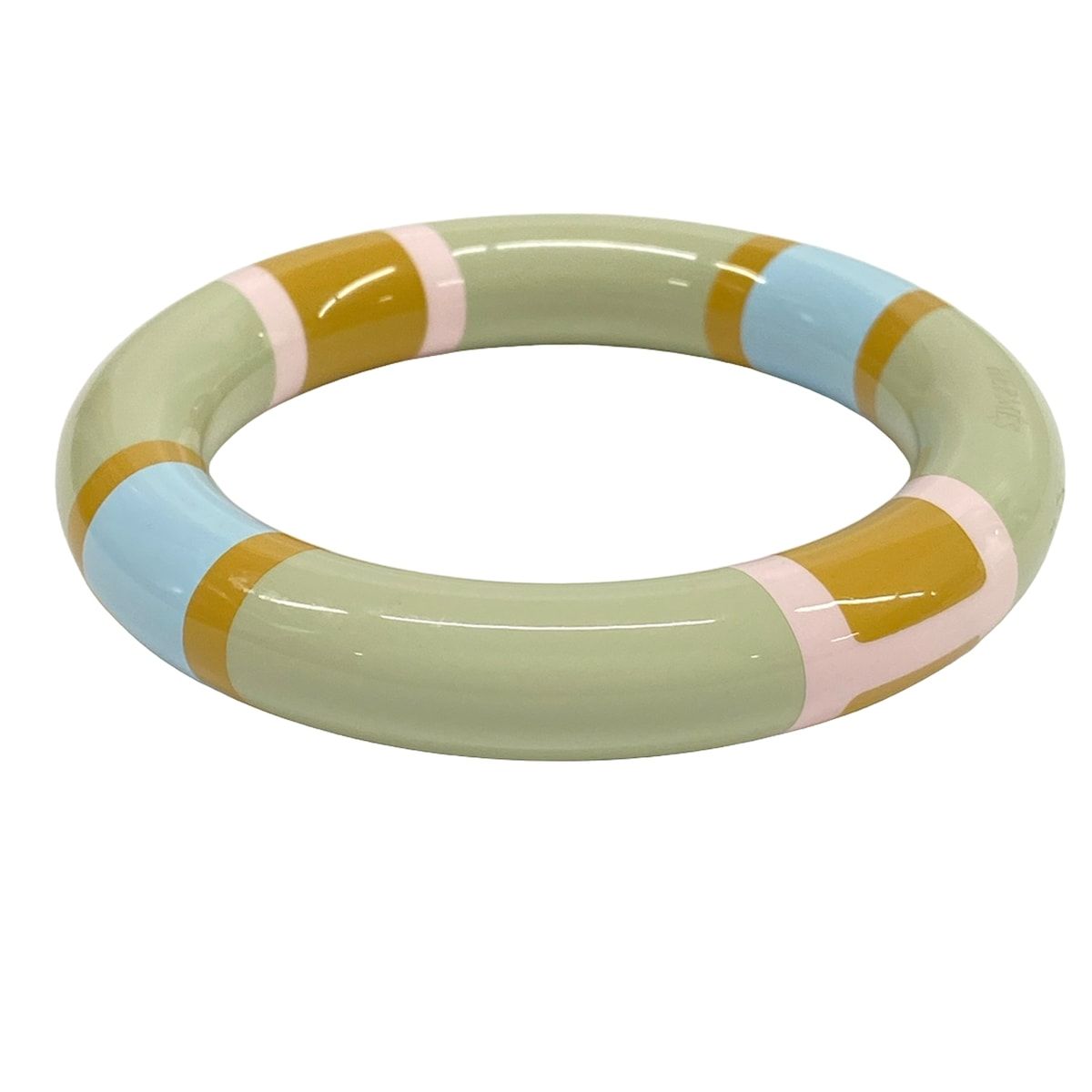 Hermes Bangle H Equipe Light Green Brown Multi Bracelet — view 2