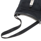 Gucci GG Shoulder Bag Black Canvas Leather — view 3