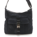Gucci GG Shoulder Bag Black Canvas Leather