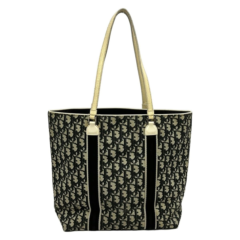 Dior Tote Bag Trotter Beige Black Ivory Leather — view 3