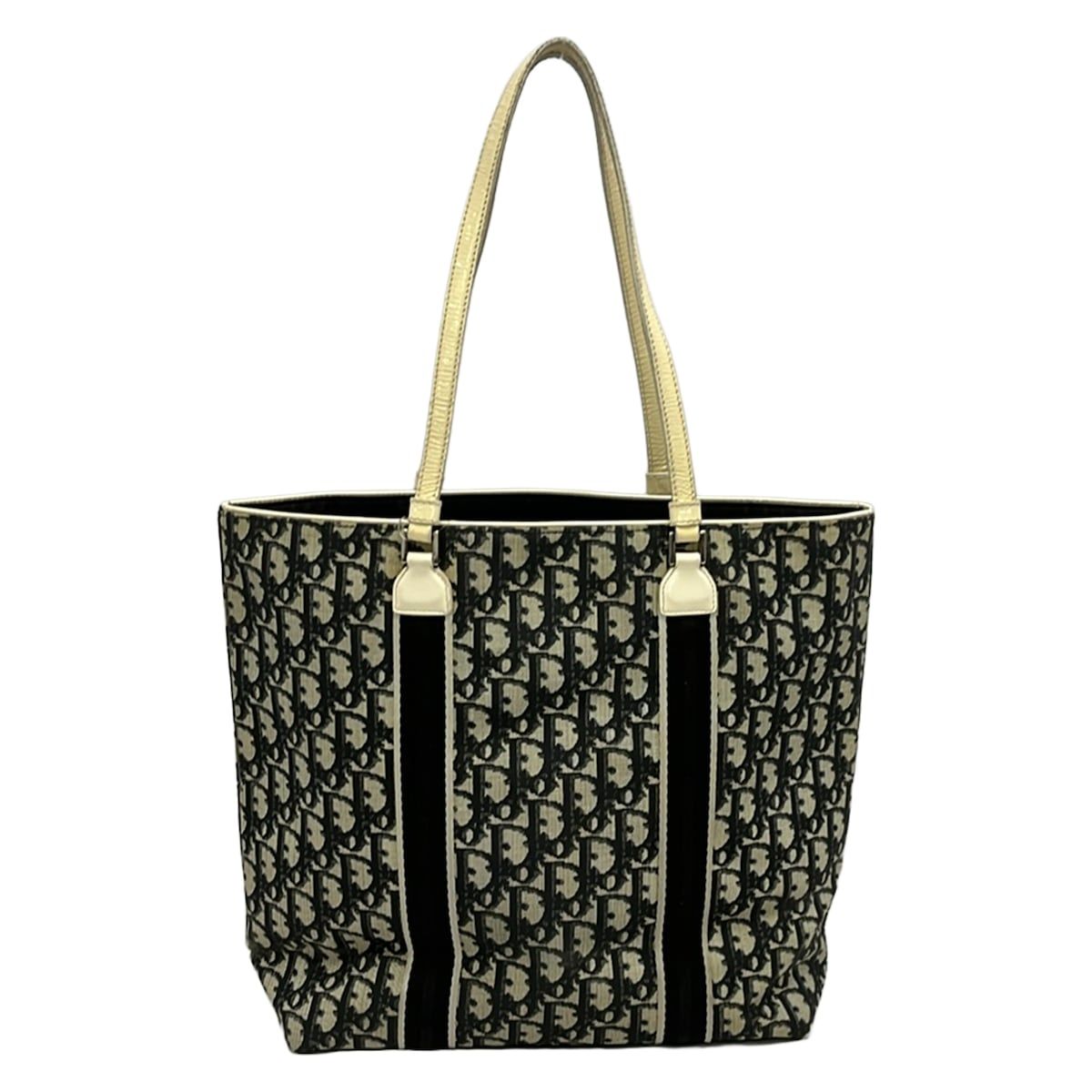 Dior Tote Bag Trotter Beige Black Ivory Leather — view 3