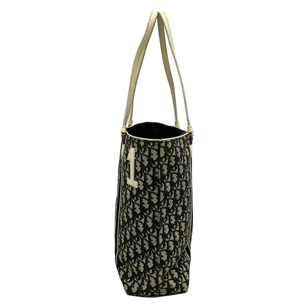 Dior Tote Bag Trotter Beige Black Ivory Leather — view 2