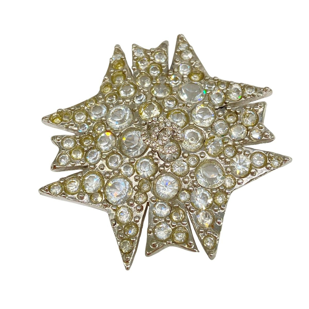 Chanel Brooch CC Logo Silver