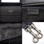 Celine Shoulder Bag Luggage Nano Black Drumdo Calfskin Silver — view 7