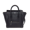 Celine Shoulder Bag Luggage Nano Black Drumdo Calfskin Silver