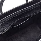 Celine Shoulder Bag Luggage Nano Black Drumdo Calfskin Silver — view 6