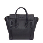 Celine Shoulder Bag Luggage Nano Black Drumdo Calfskin Silver — view 2