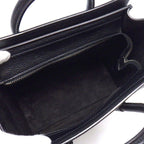 Celine Shoulder Bag Luggage Nano Black Drumdo Calfskin Silver — view 5