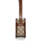 Gucci Shoulder Bag Interlocking G Beige Ebony GG Supreme Canvas Leather — view 3
