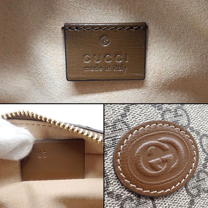 Gucci Shoulder Bag Interlocking G Beige Ebony GG Supreme Canvas Leather — view 7