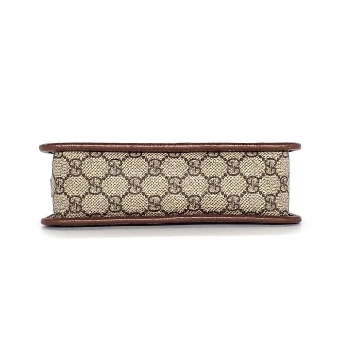 Gucci Shoulder Bag Interlocking G Beige Ebony GG Supreme Canvas Leather — view 4