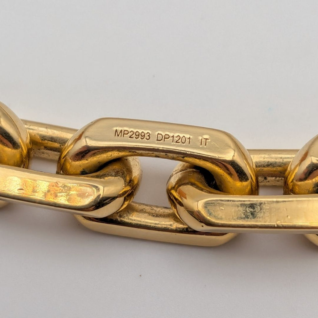 Louis Vuitton Collier LV Edge Chain Necklace Gold Padlock — view 7