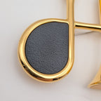 Hermes Col H Col Ash Gold Black Brooch — view 3