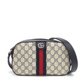 Gucci Shoulder Bag Ophidia Cross Beige Blue GG Supreme Canvas Leather