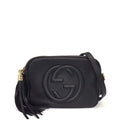 Gucci Shoulder Bag Soho Small Tassel Disco Black Leather Gold