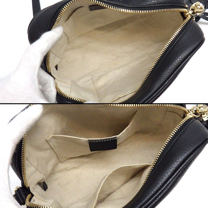Gucci Shoulder Bag Soho Small Tassel Disco Black Leather Gold — view 5