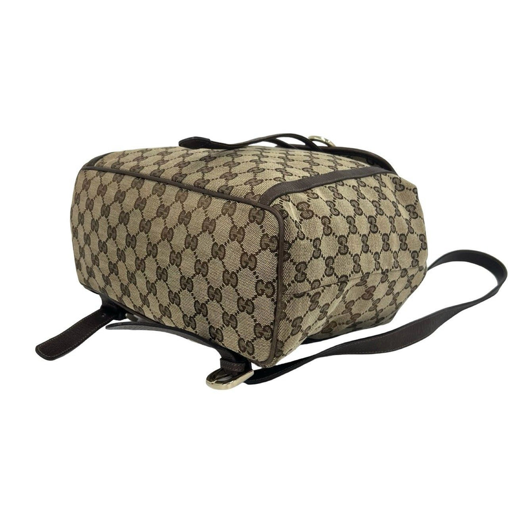 Gucci Abbey GG Canvas Leather Backpack Brown — view 8