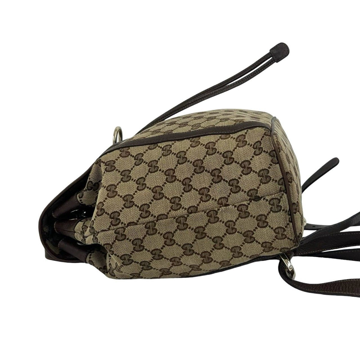 Gucci Abbey GG Canvas Leather Backpack Brown — view 5