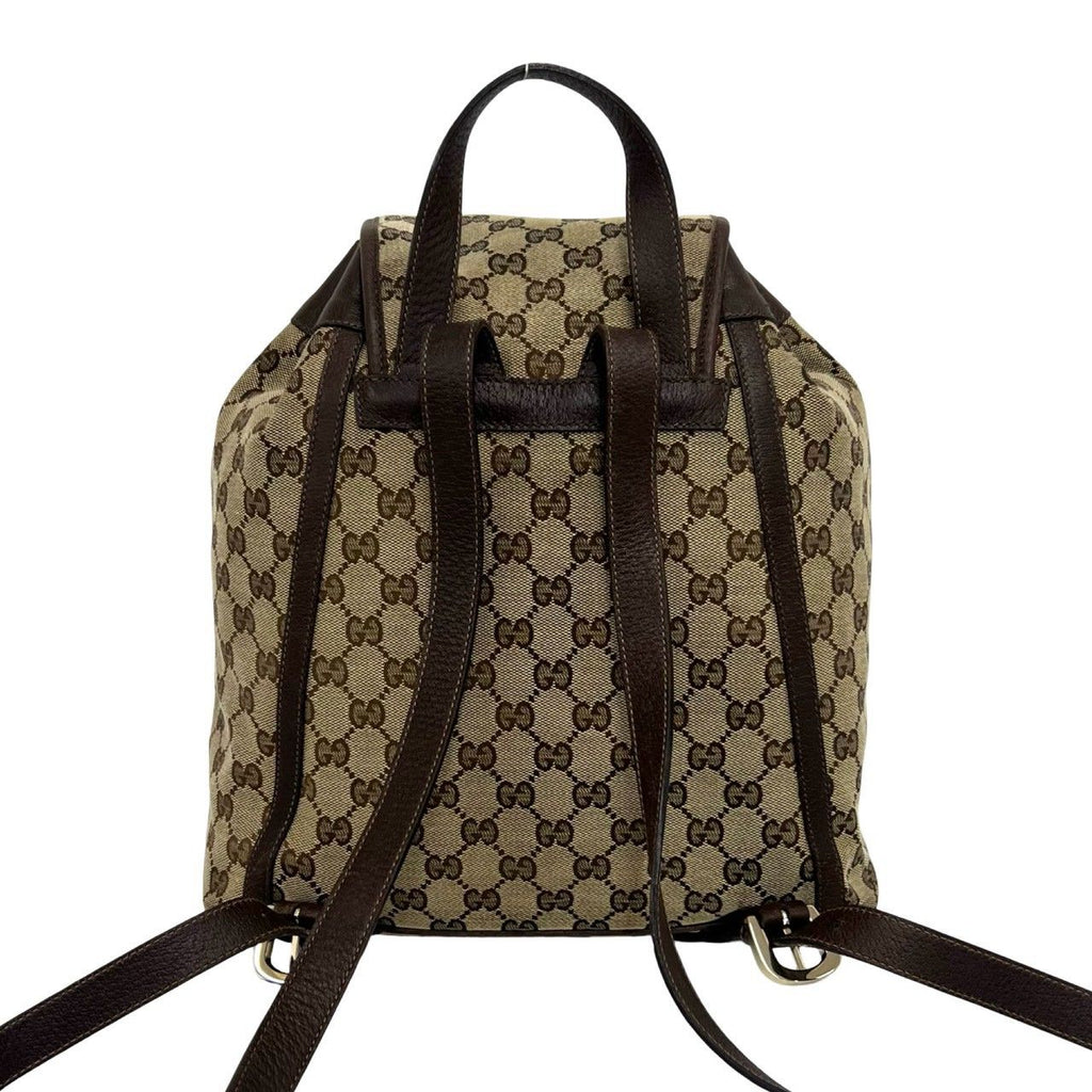 Gucci Abbey GG Canvas Leather Backpack Brown — view 3