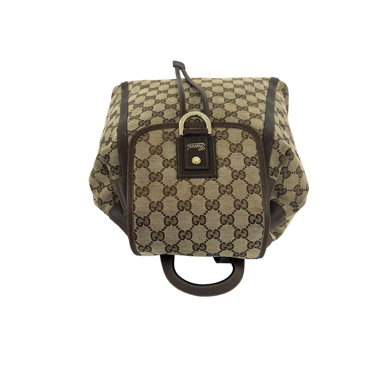 Gucci Abbey GG Canvas Leather Backpack Brown — view 4