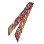 Hermes Twilly Cheval de Cours Bandana Glitter le White Silk Scarf