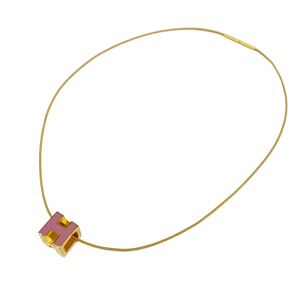 Hermes Necklace Cage D'h Gold Pink — view 2