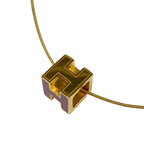 Hermes Necklace Cage D'h Gold Pink — view 3
