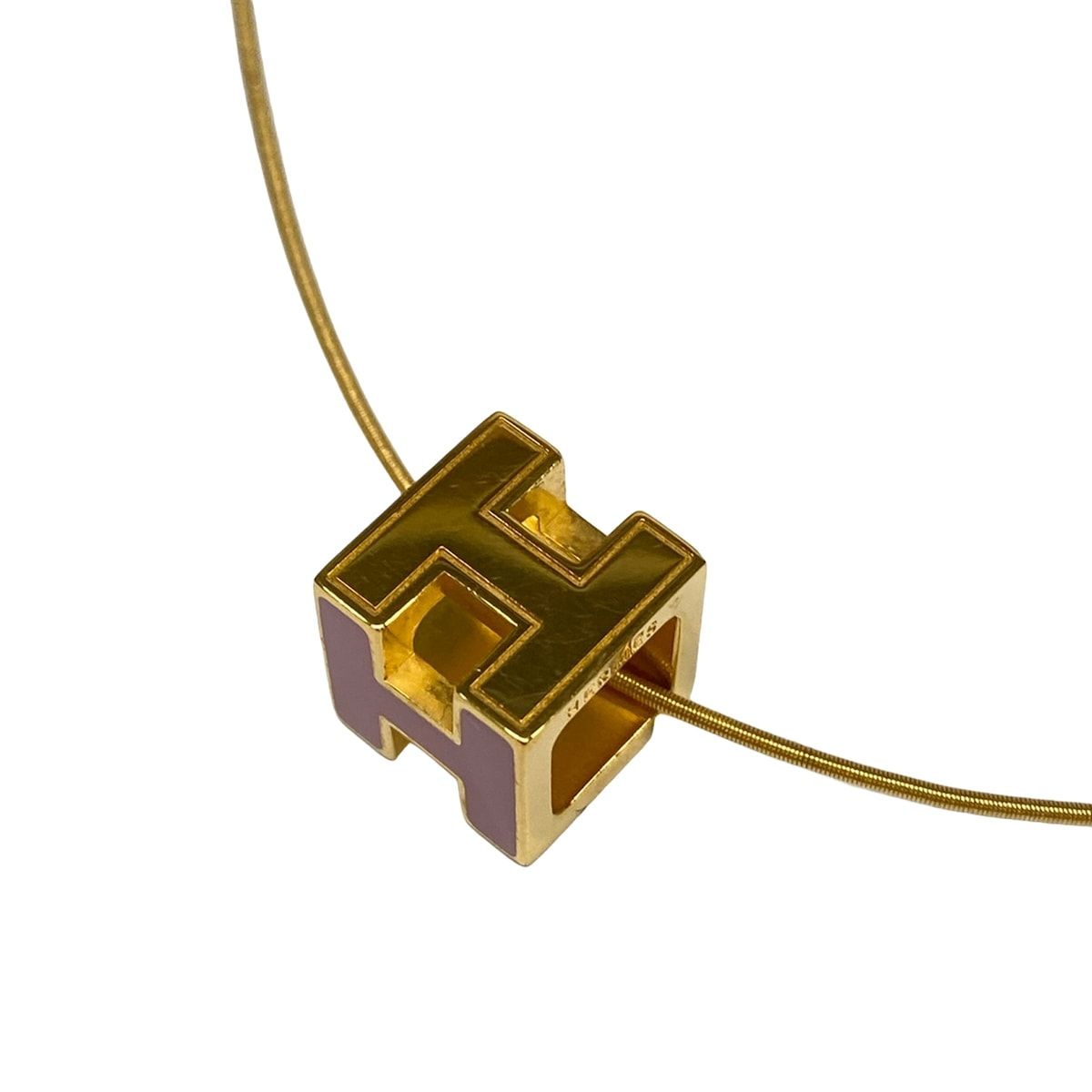 Hermes Necklace Cage D'h Gold Pink — view 3