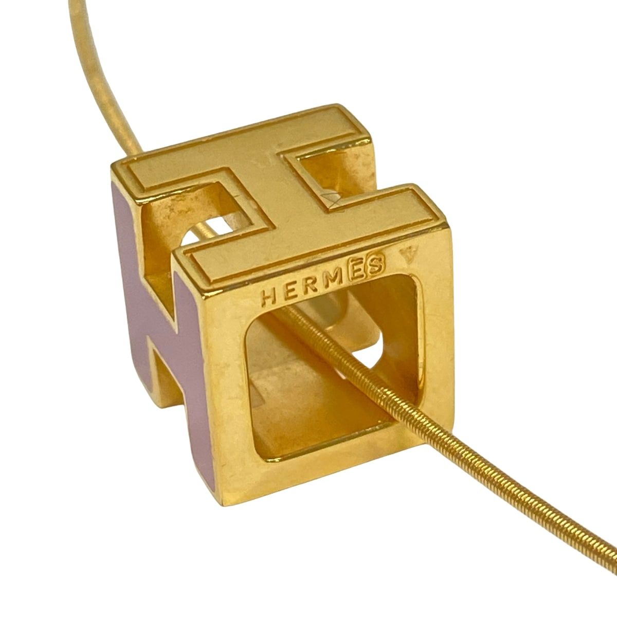 Hermes Necklace Cage D'h Gold Pink — view 5