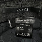Gucci Lamb Suede Leather Folded Hat L Black — view 8