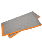 Hermes Cashmere Wool Trim Blanket Shawl Gray Orange Scarf